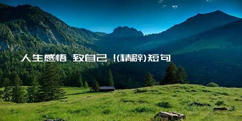 人生感悟 致自己 !(精辟)短句